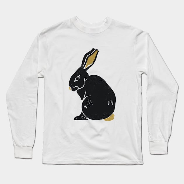 Bunny Love Gift Rabbit Gift Wood Engraving Style Tshirt Long Sleeve T-Shirt by anubis1986